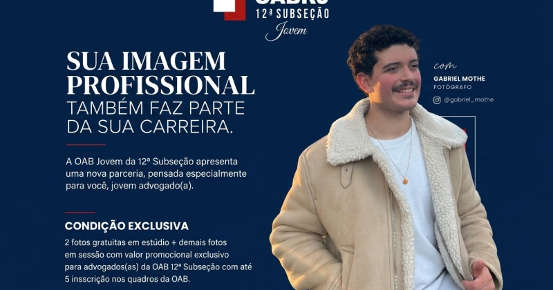 Nova parceria da OAB Jovem traz sessão de fotos profissionais gratuitas para jovens advogados