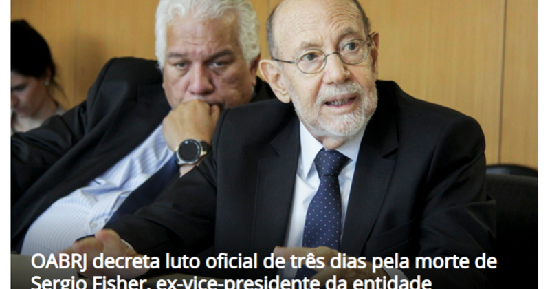 OABRJ decreta luto oficial pela morte de Sergio Fisher