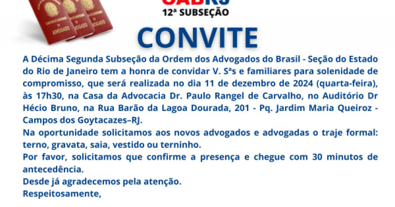 XIII Solenidade de Compromisso de Advogados e Advogadas