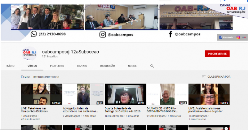 Conheça nossa programação no Canal do YouTube 