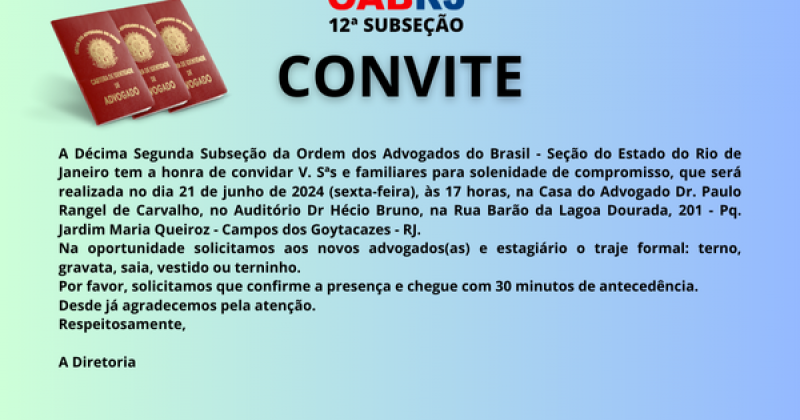 VII SOLENIDADE DE ENTREGA DE CARTEIRAS E CARTÕES DE ADVOGADOS E ADVOGADAS