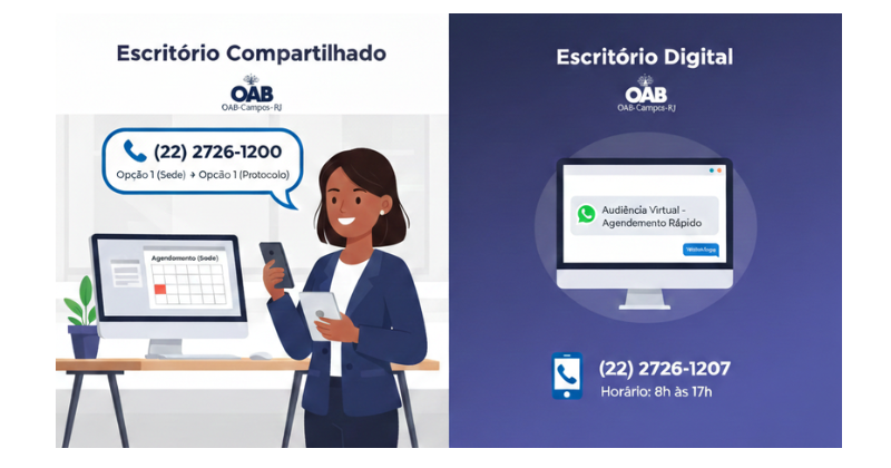 Modernização e Suporte: OAB Campos oferece estrutura completa de Escritórios Compartilhados e Salas para Audiências Virtuais