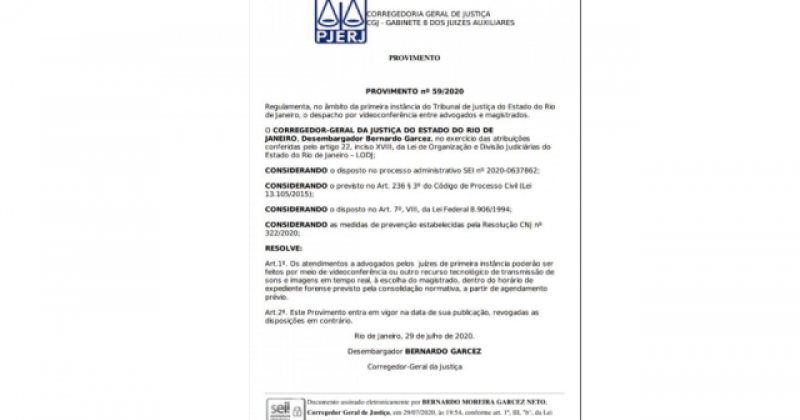OABRJ consegue regulamentação de despachos por chamadas de vídeo