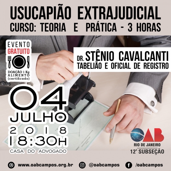 CURSO GRATUITO: Usucapião Extrajudicial, teoria e prática