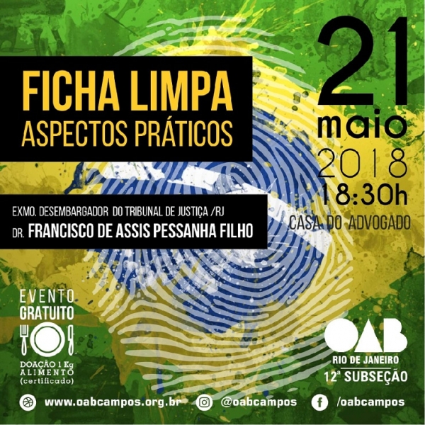 Palestra Gratuita: Ficha Limpa Aspectos Práticos   
