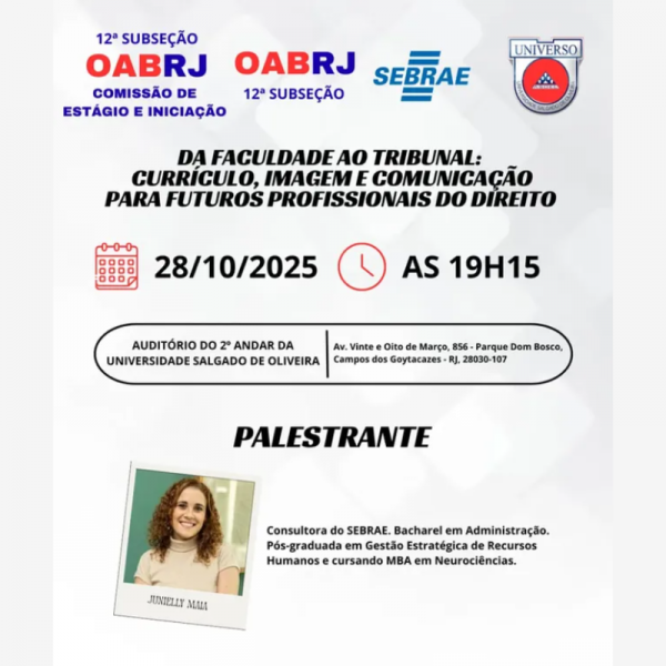 Palestra essencial para iniciação profissional.