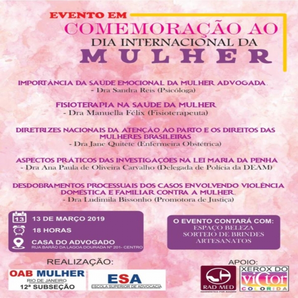 EVENTO EM COMEMORAÇÃO AO DIA INTERNACIONAL DA MULHER