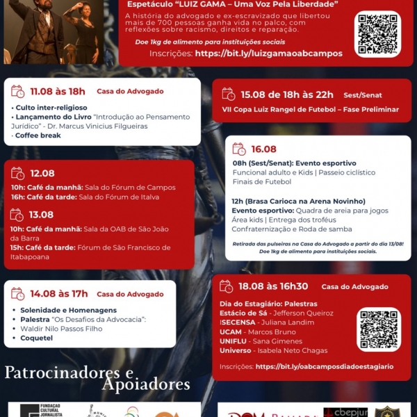 PROGRAMAÇÃO DO MÊS DA  ADVOCACIA 2025