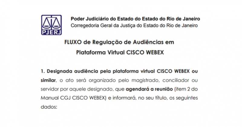 TJRJ lança manual com fluxo de regulação das audiências criminais em plataformas virtuais