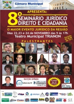DIREITO E CIDADANIA Seminário Jurídico será realizado em Campos
