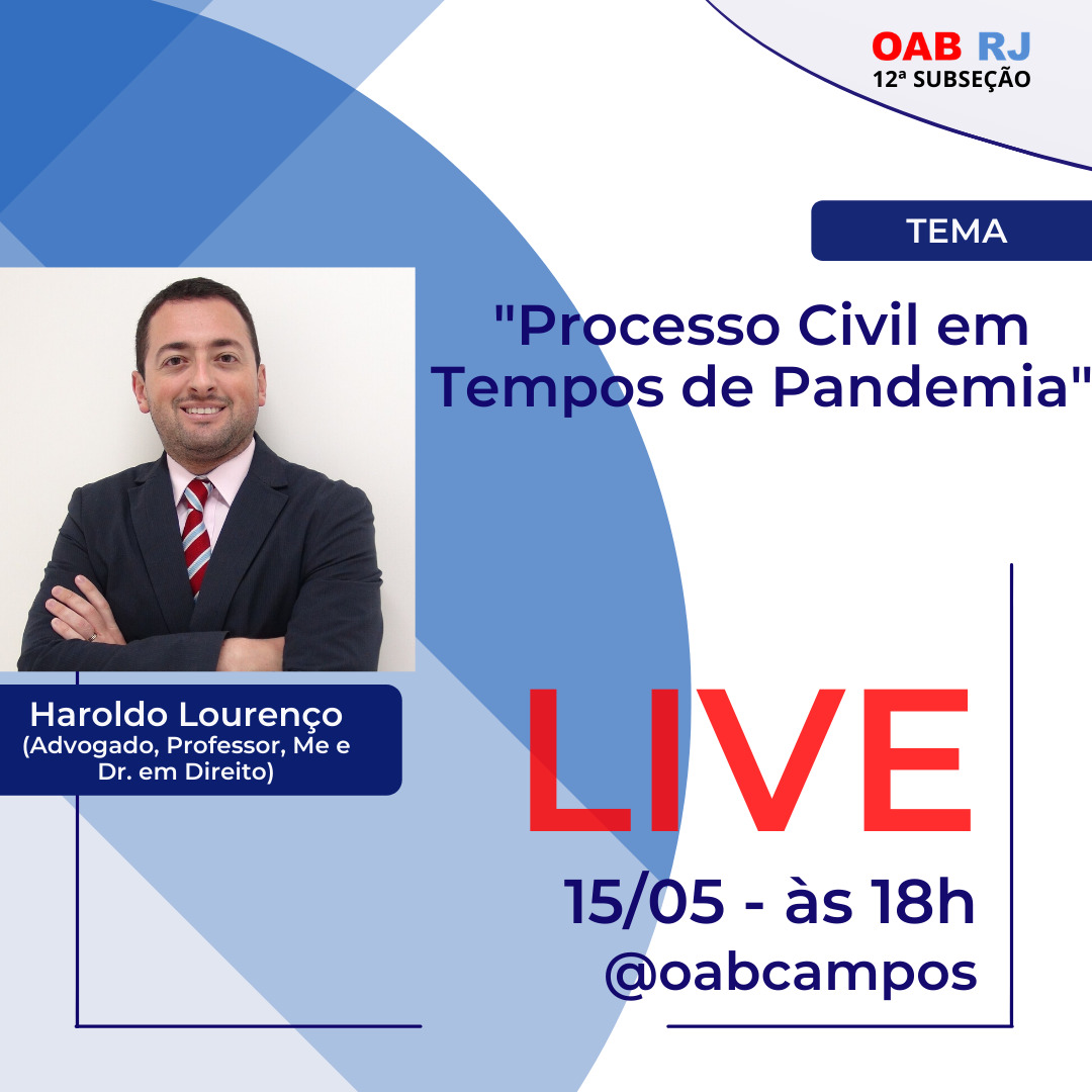 LIVE: "PROCESSO CIVIL EM TEMPO DE PANDEMIA"