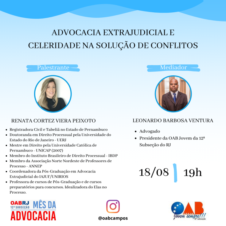 LIVE: ADVOCACIA EXTRAJUDICIAL E CELERIDADE NA SOLUÇÃO DE CONFLITOS