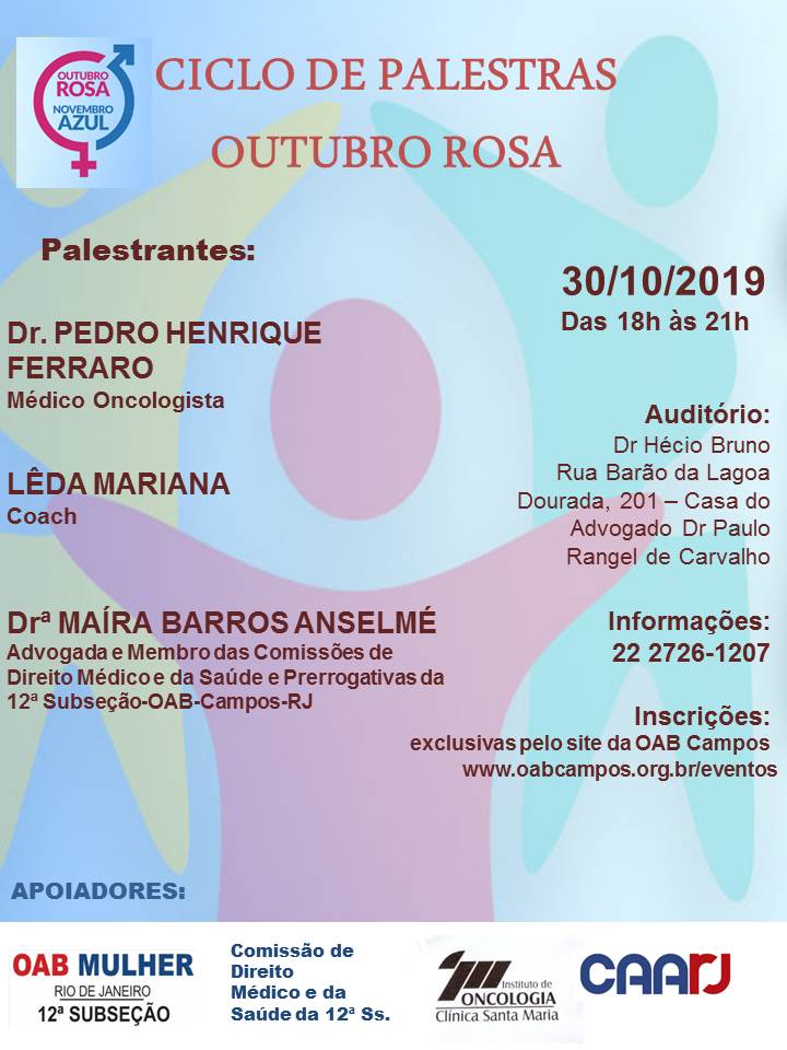 CICLO DE PALESTRAS - OUTUBRO ROSA