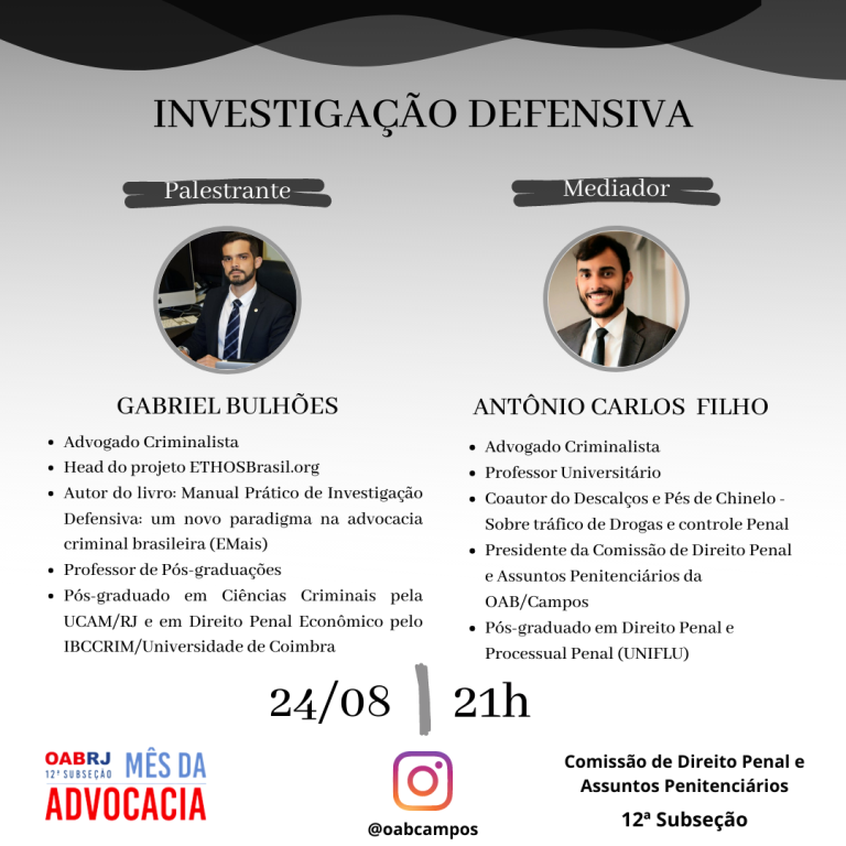 LIVE: INVESTIGAÇÃO DEFENSIVA