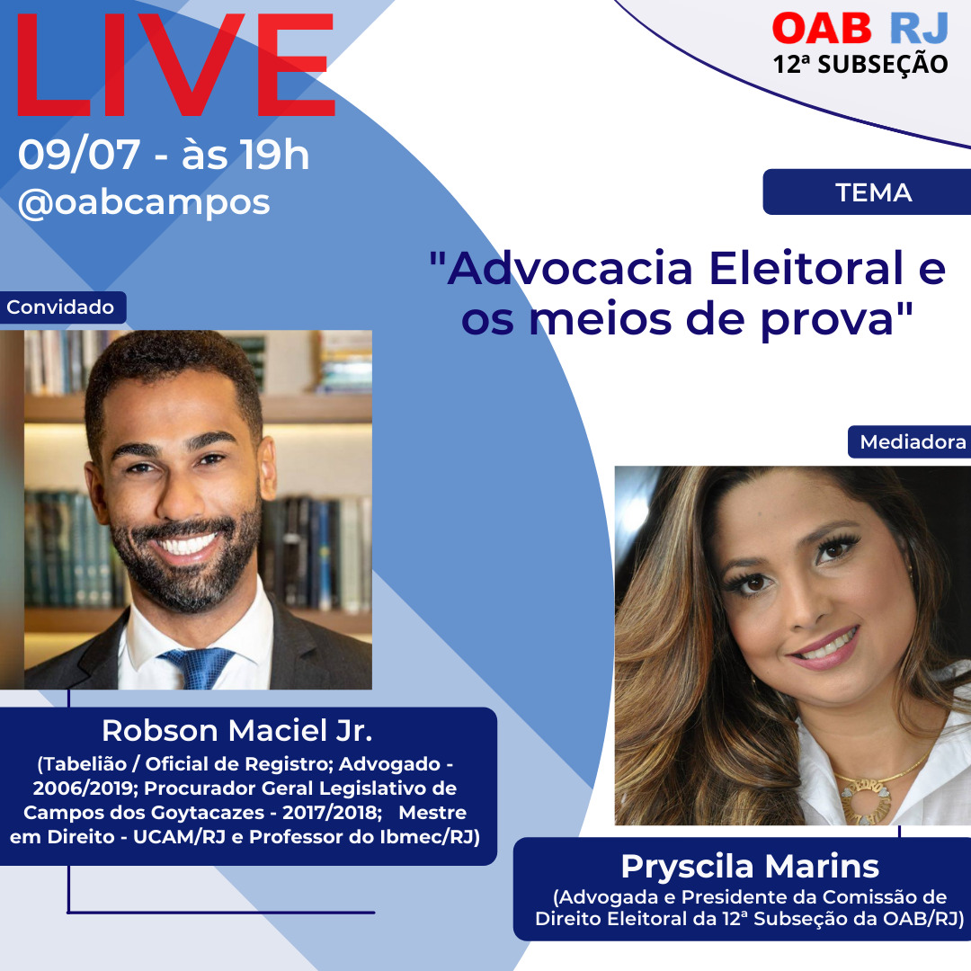 LIVE: "ADVOCACIA ELEITORAL E OS MEIOS DE PROVA"