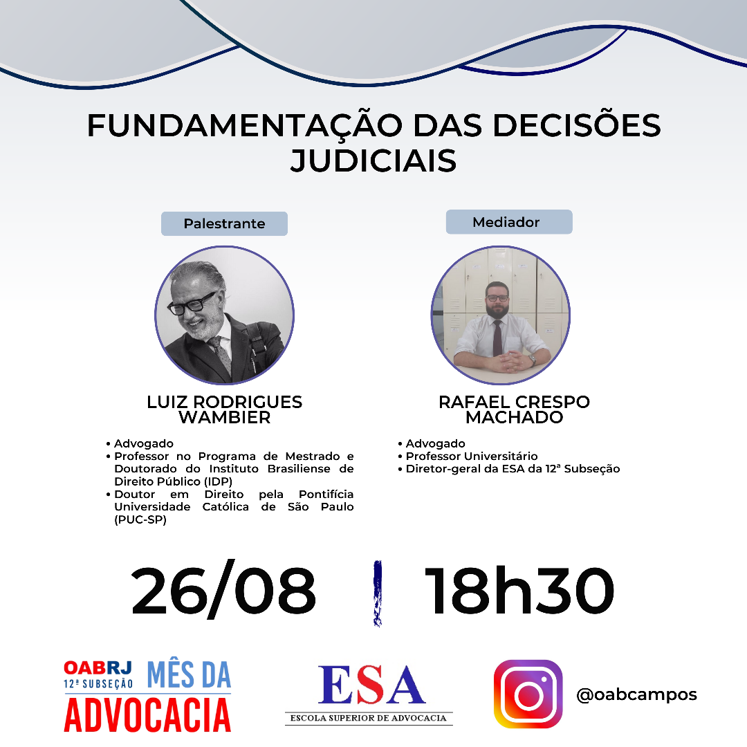 LIVE: "FUNDAMENTAÇÃO DAS DECISÕES JUDICIAIS"