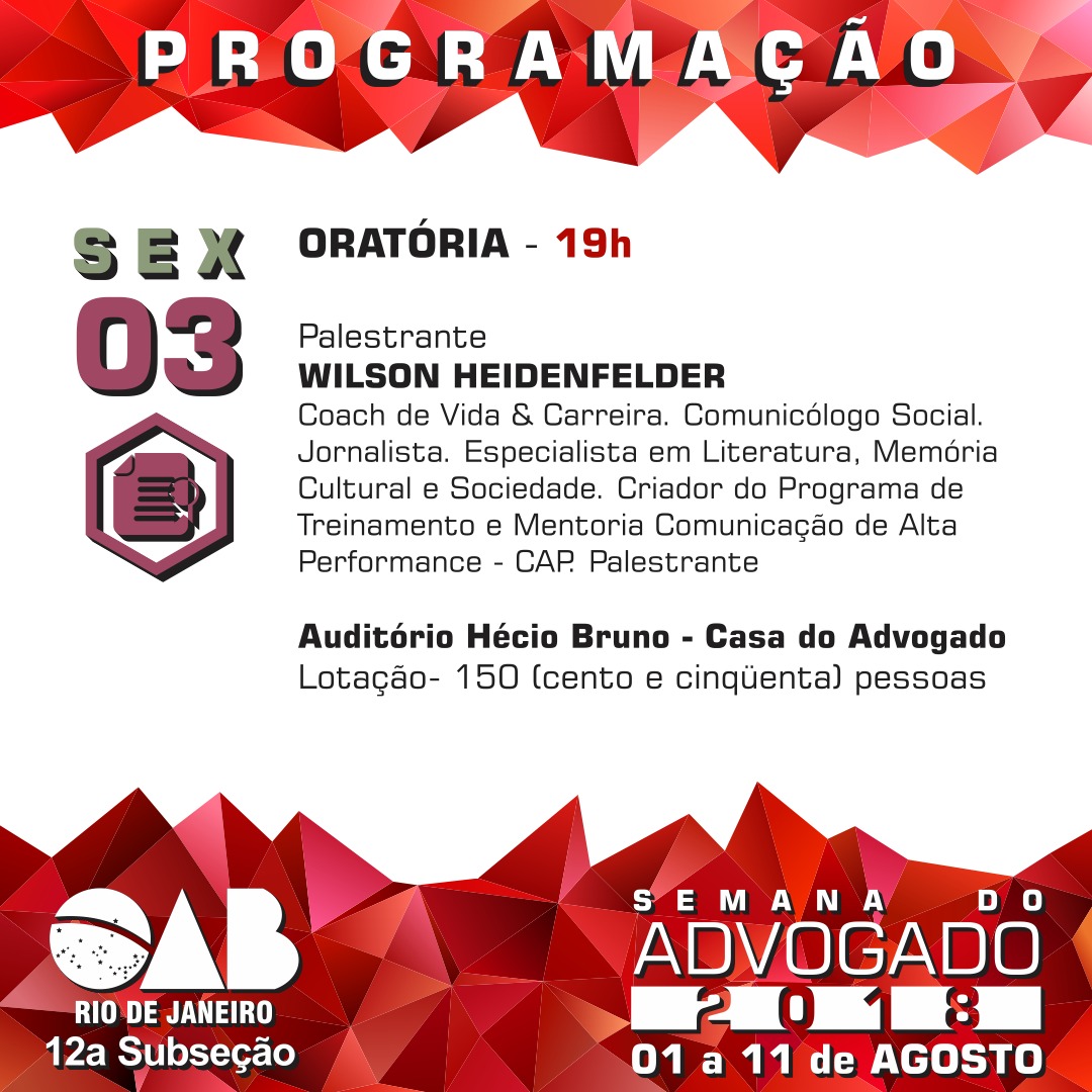 PALESTRA: ORATÓRIA