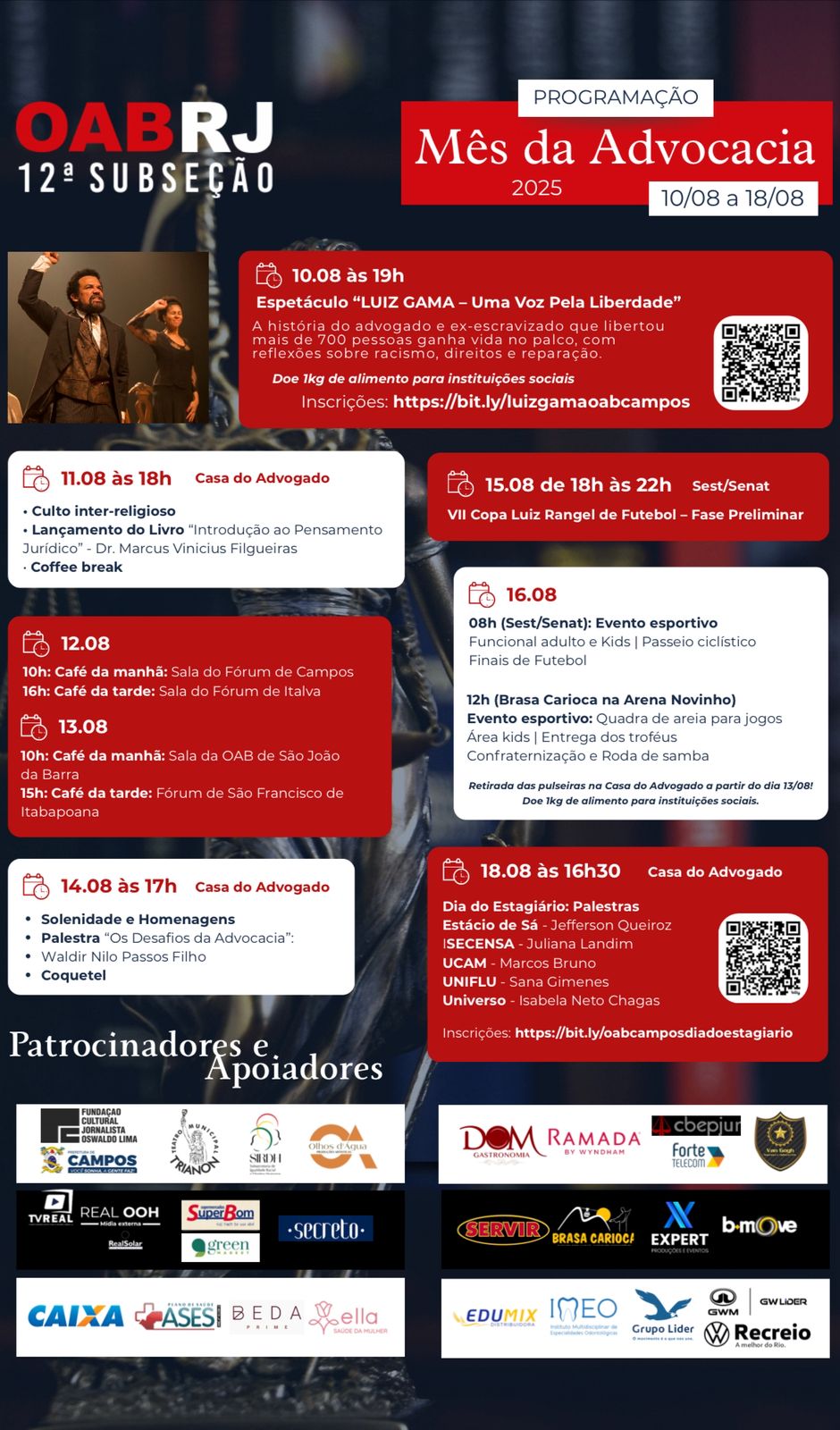 PROGRAMAÇÃO DO MÊS DA  ADVOCACIA 2025