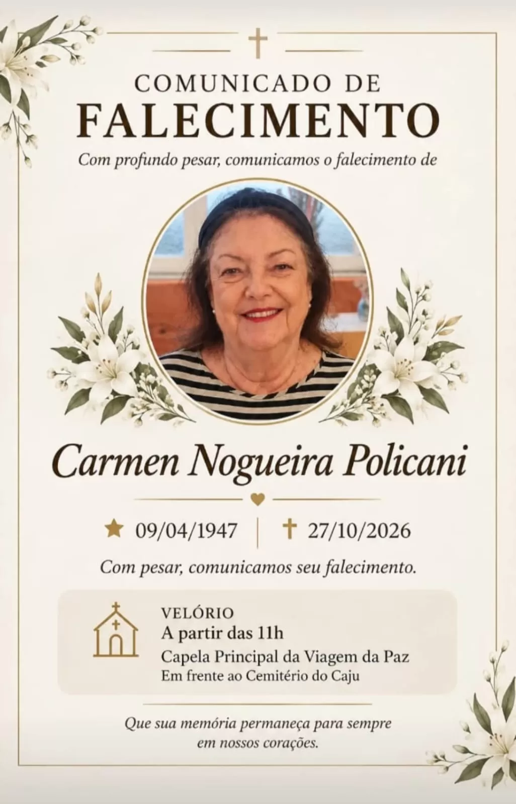 Nota de falecimento