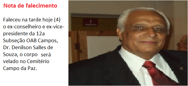 Nota de falecimento: Denilson Salles de Souza
