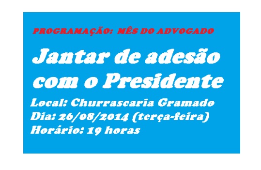 Mudança na programação do mês do Advogado