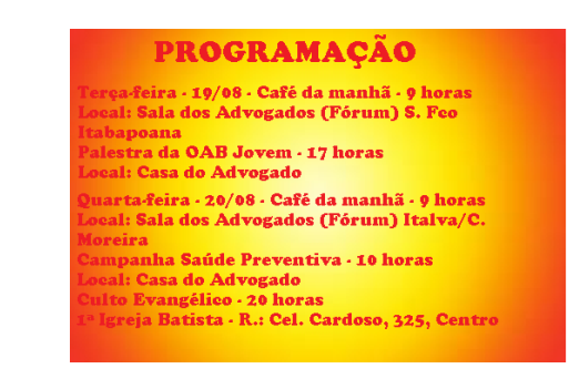 Eventos da semana no mês do Advogado