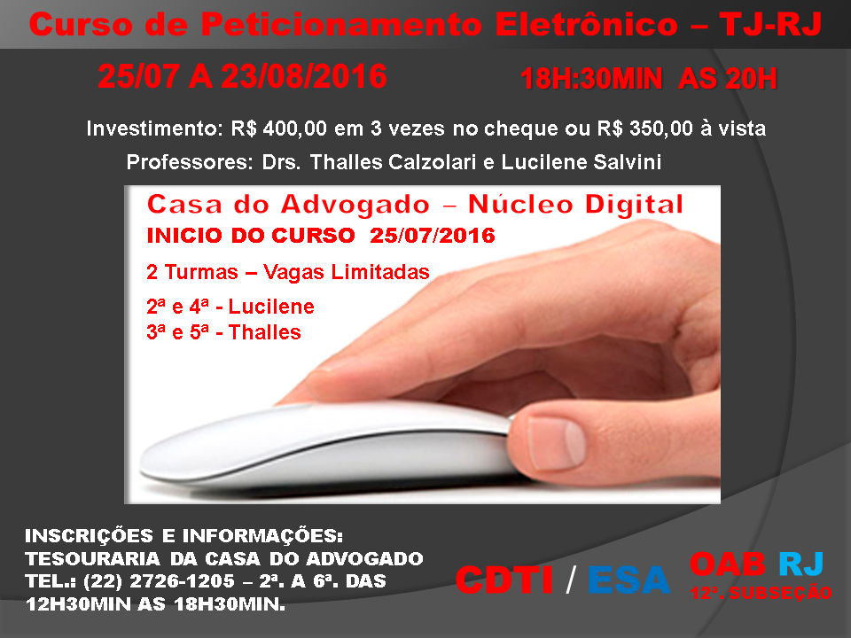 Curso de Peticionamento Eletrônico - TJ/RJ