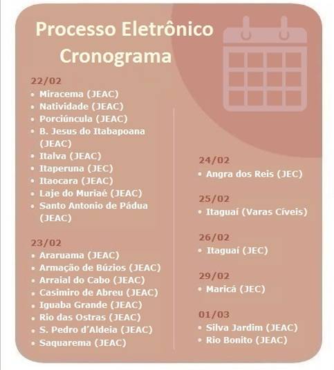 TJ/RJ implantação do processo eletrônico