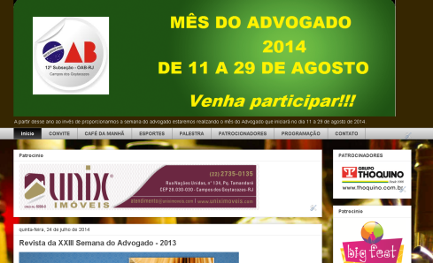 Programação do mês do advogado esta na fase final