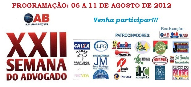 Programação da Semana do Advogado