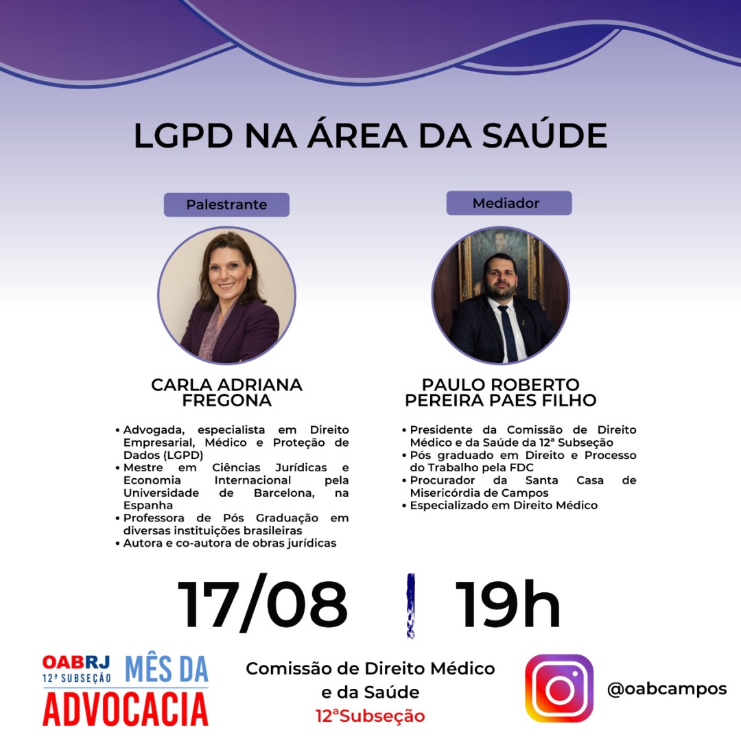 LIVE: LGPD NA ÁREA DA SAÚDE