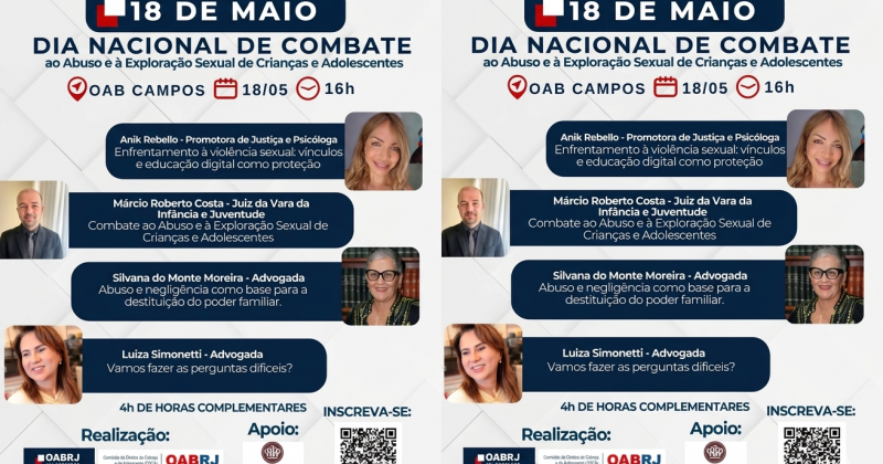 OAB Campos promove encontro sobre o Enfrentamento ao Abuso e Exploração Sexual de Crianças e Adolescentes