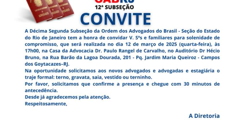 II Solenidade de Compromisso de advogados(as) e estagiários(as)