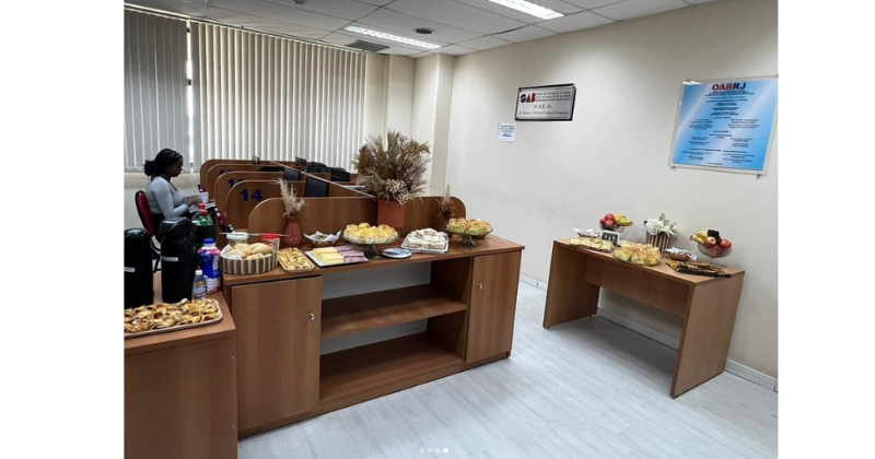 Café da manhã na Sala dos Advogados e Advogadas no Fórum Juíza Maria Tereza Gusmão Andrade, nesta segunda-feira (12)