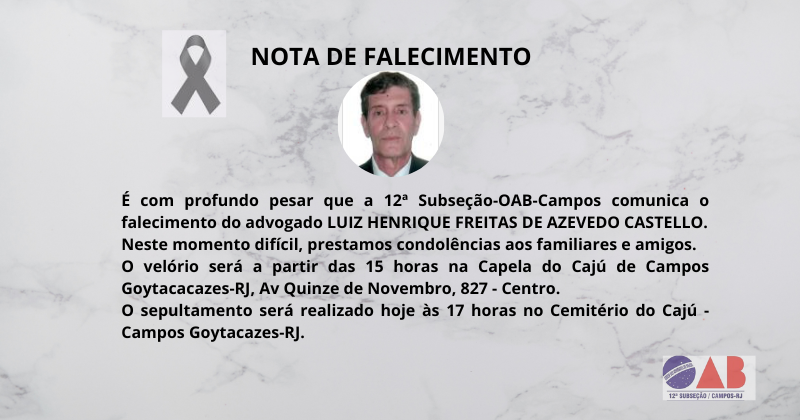 Nota de falecimento