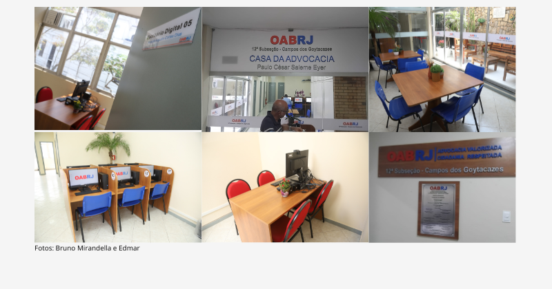 Tecnologia e Apoio à Advocacia: OAB/RJ 12ª Subseção - Casa da Advocacia Dr. Paulo César Saleme Eyer com modernos Escritórios Digitais