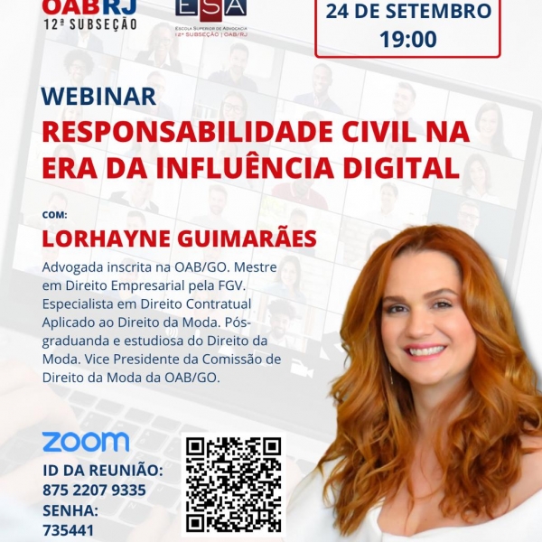 WEBINAR: RESPONSABILIDADE CIVIL NA ERA DA INFLUÊNCIA DIGITAL