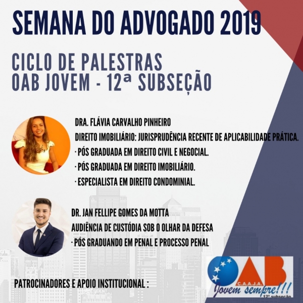 CICLO DE PALESTRAS - OAB JOVEM