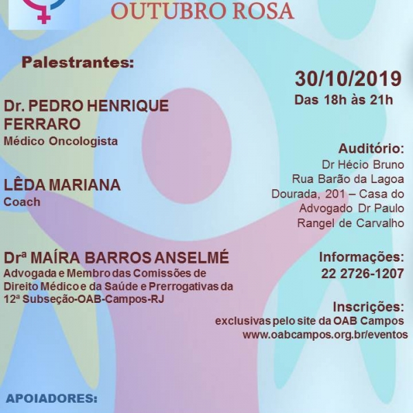 CICLO DE PALESTRAS - OUTUBRO ROSA