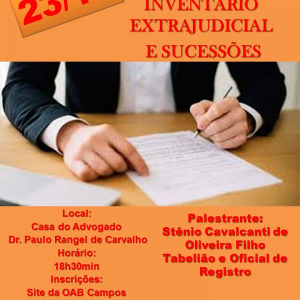 PALESTRA: INVENTÁRIO EXTRAJUDICIAL E SUCESSÕES