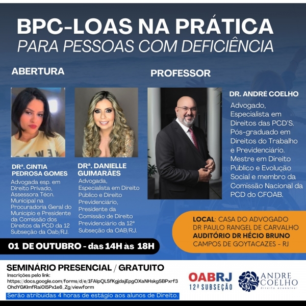 CURSO GRATUITO: BPC-LOAS NA PRÁTICA PARA PESSOAS COM DEFICIÊNCIA