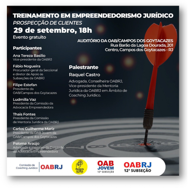 TREINAMENTO EM EMPREENDEDORISMO JURÍDICO PROSPECÇÃO DE CLIENTES