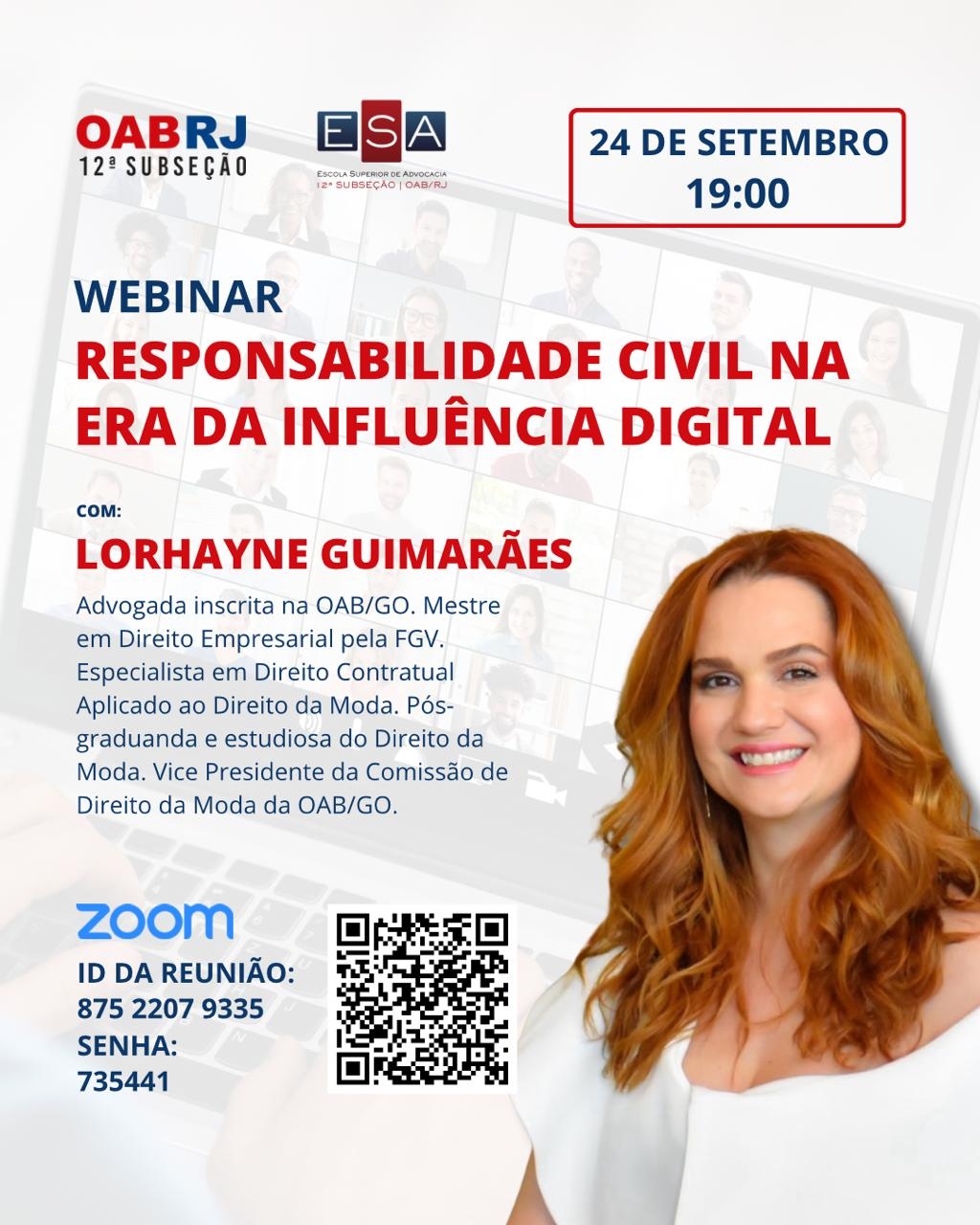 WEBINAR: RESPONSABILIDADE CIVIL NA ERA DA INFLUÊNCIA DIGITAL