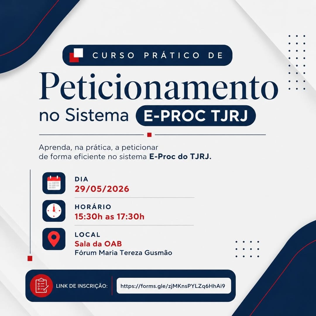 CURSO PRÁTICO DE PETICIONAMENTO NO SISTEMA E-PROC TJRJ