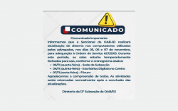 Comunicado Importante: Atualização de Sistema nas Salas da OAB/RJ - 12ª Subseção